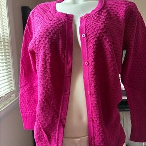 Merona Fuchsia Textured Cardigan Sweater
